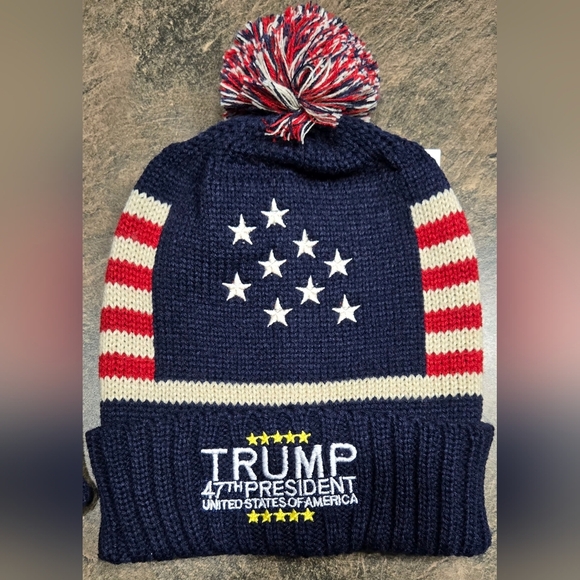 I Love My Freedom Other - Trump Pom Pom Beanie